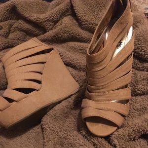 Charlotte Russe Brown Wedge Shoes Size 8